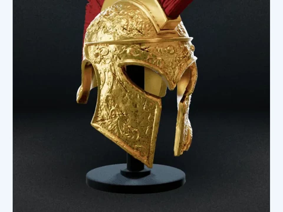 Casco espartano de exhibicion